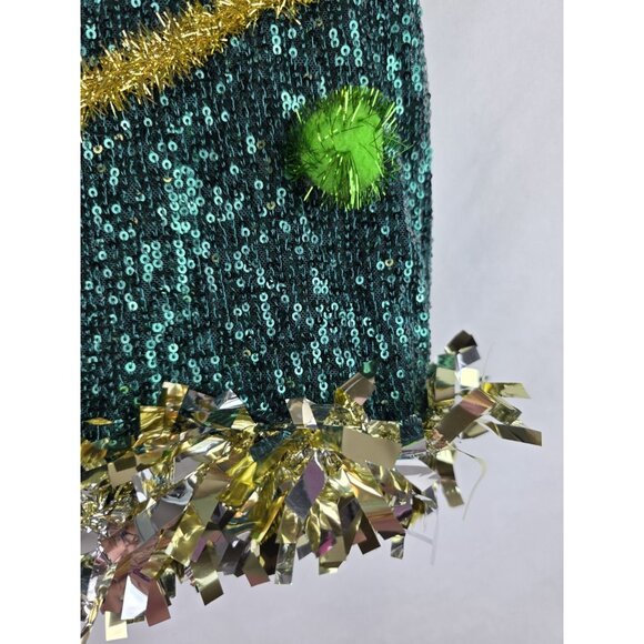 Love On A Hanger Women's Ugly Christmas Outfit Size Medium Green Skirt & Top Set - Picture 7 of 13